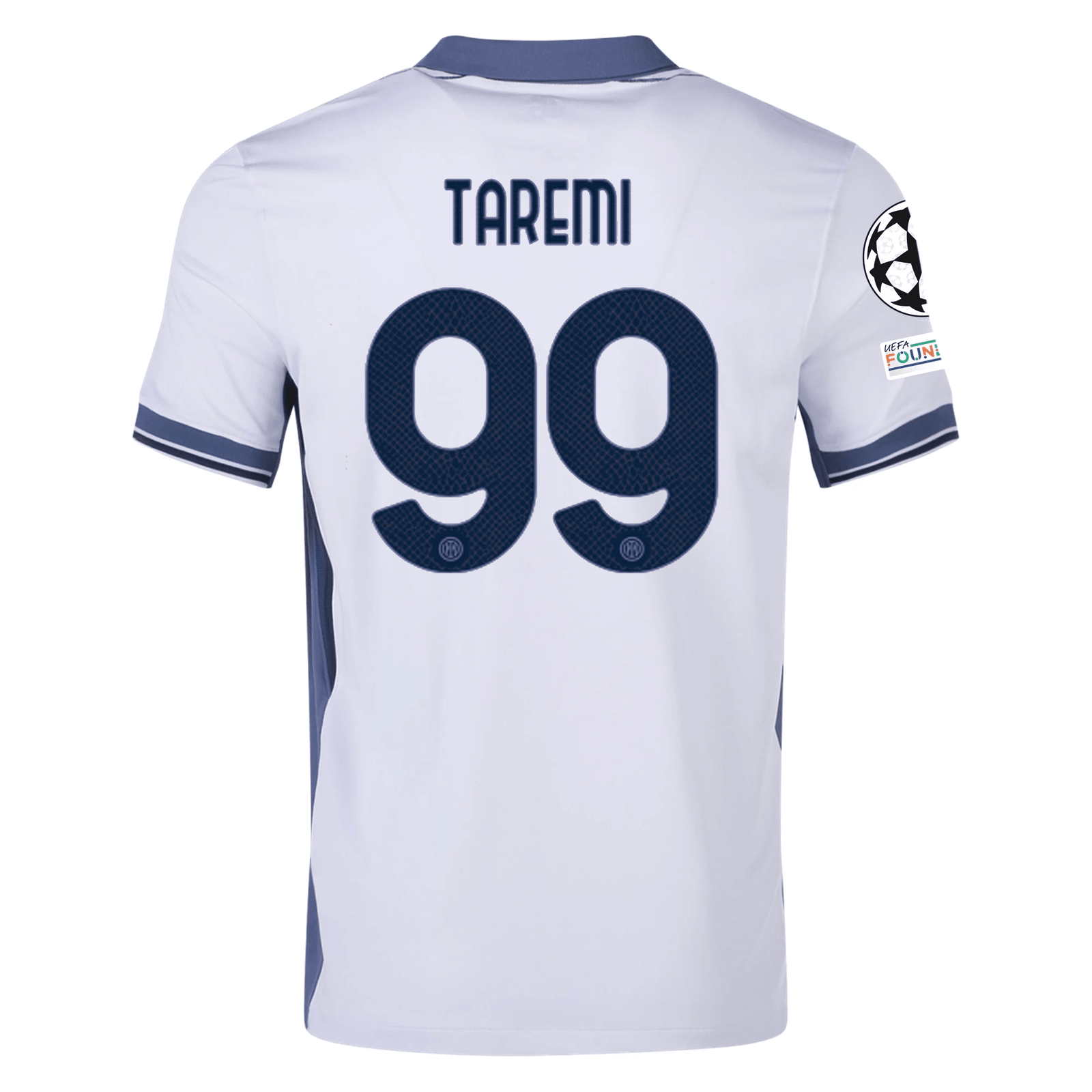 Nike Inter Milan Mehdi Taremi Away Jersey w/ Champions League + Scudetto Patch 24/25 (Summit White/Iris Whisper) | SoccerWearhouse