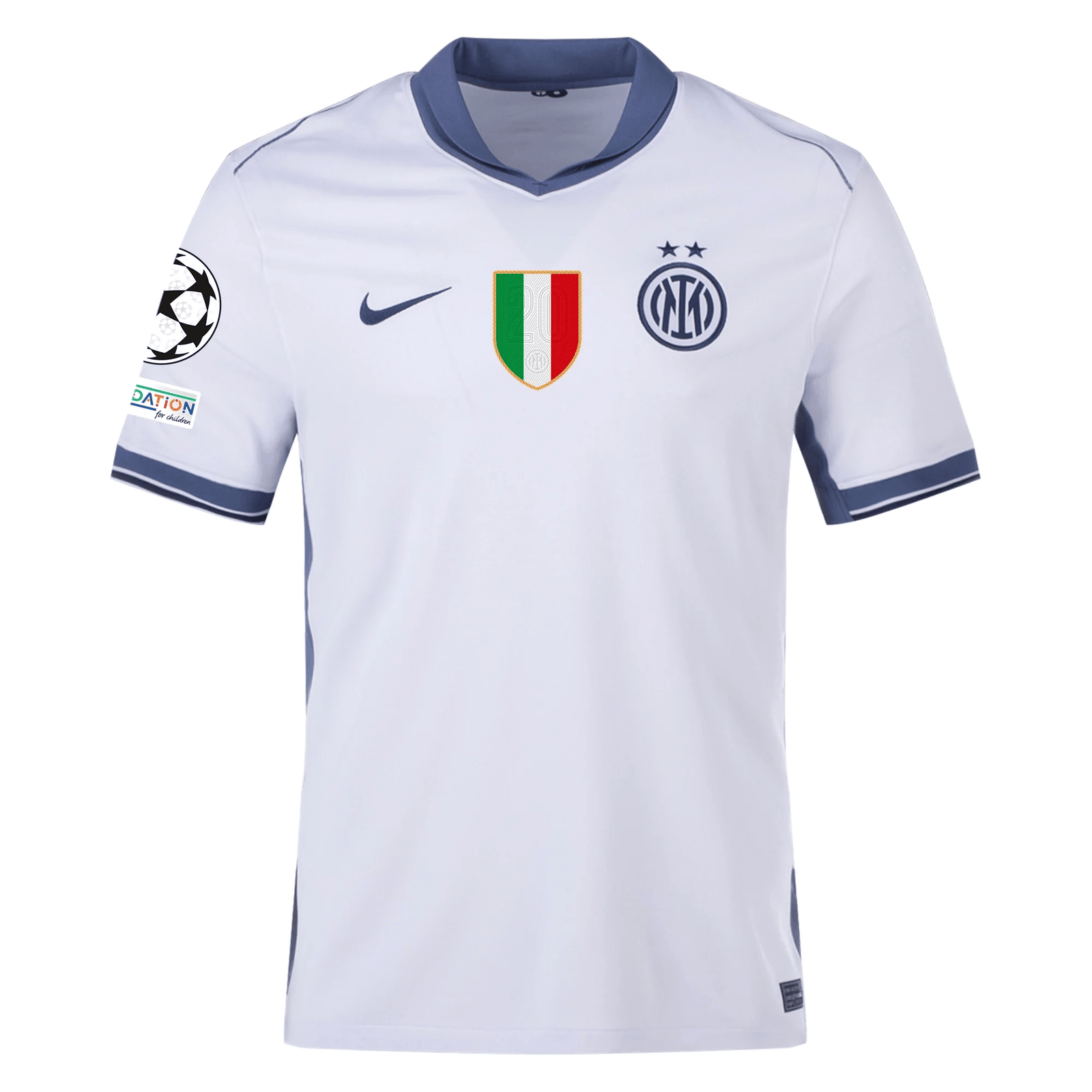 Nike Inter Milan Piotr Zieliński Away Jersey w/ Champions League + Scudetto Patch 24/25 (Summit White/Iris Whisper) | SoccerWearhouse