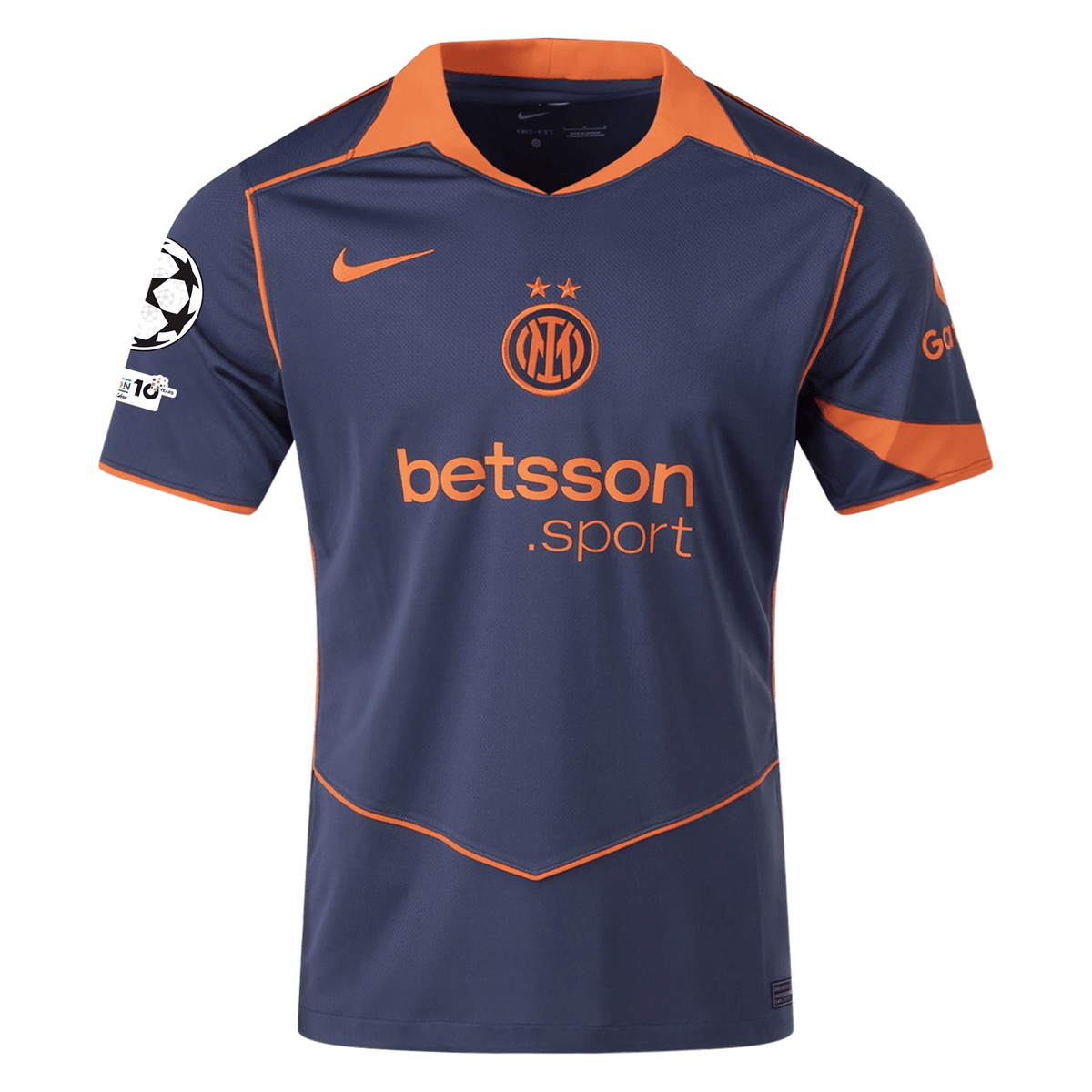 Nike Inter Milan T90 Third Jersey w/ Champions League Patches 25/26 (Thunder Blue/Safety Orange) | SoccerWearhouse