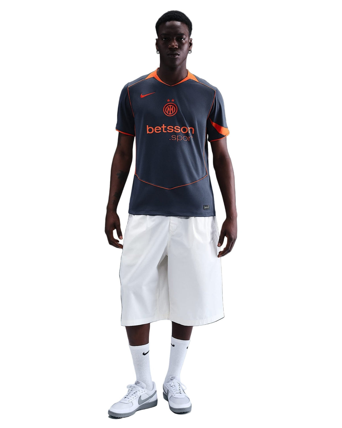 Nike Inter Milan T90 Third Jersey w/ Champions League Patches 25/26 (Thunder Blue/Safety Orange) | SoccerWearhouse