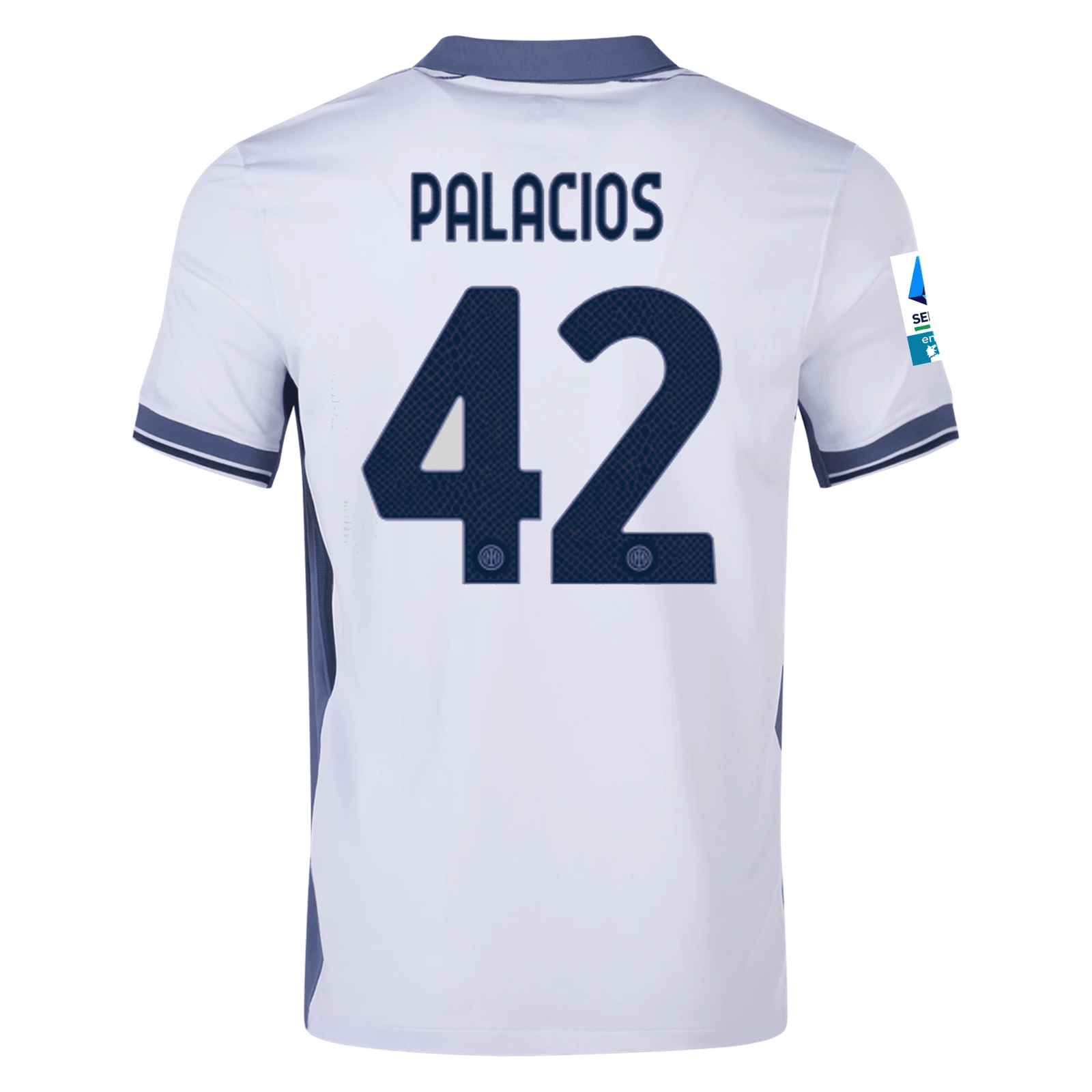 Nike Inter Milan Tomás Palacios Away Jersey w/ Serie A + Scudetto Patch 24/25 (Summit White/Iris Whisper) | SoccerWearhouse