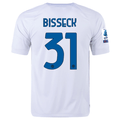Nike Inter Milan Yann Aurel Bisseck Away Jersey w/ Series A + Copa Italia Patches 23/24 (White/Lyon Blue)