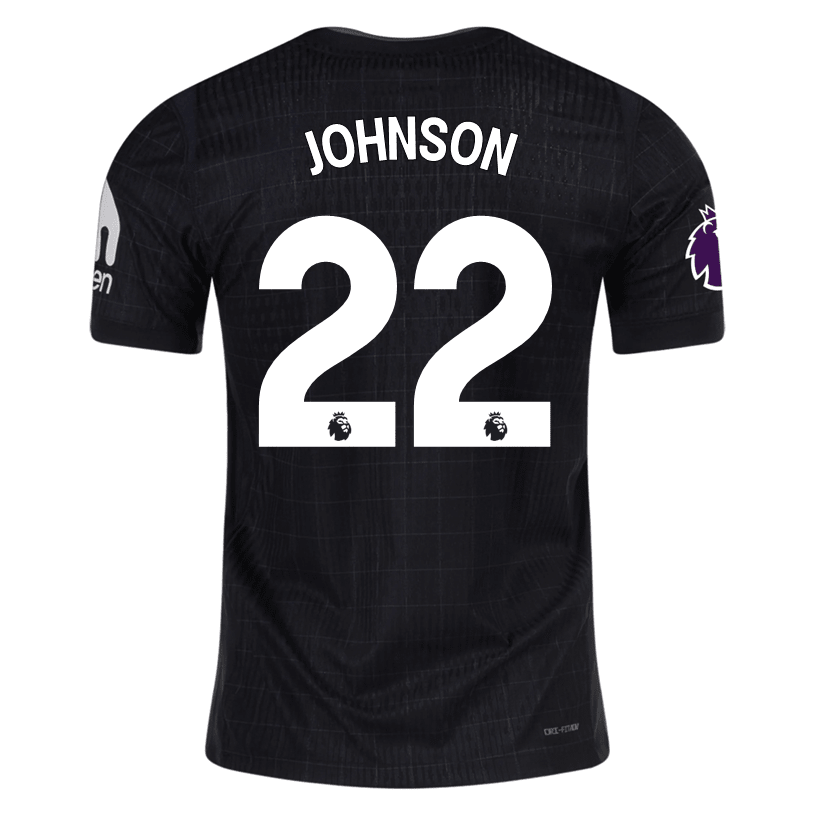Nike Johnson Tottenham Hotspur Authentic Away Jersey 25/26 w/ EPL Patch (Black/Iron) | SoccerWearhouse