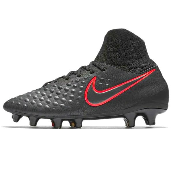Nike Jr. Magitsa Obra II FG (Black/Total Crimson) | SoccerWearhouse