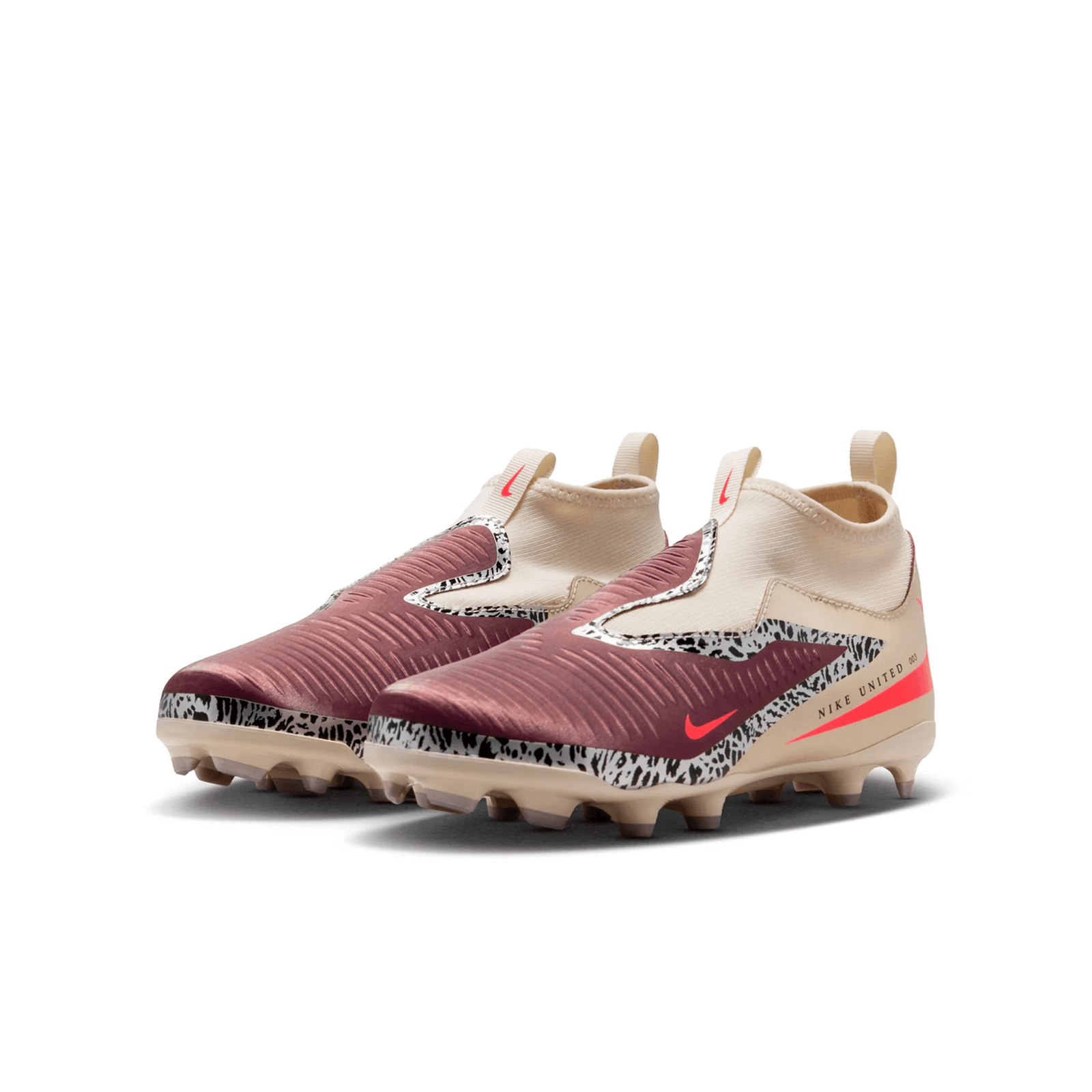 Nike Jr Phantom 6 High AC NU3 FG/MG Soccer Cleats (Burgundy Crimson/University Red) | SoccerWearhouse