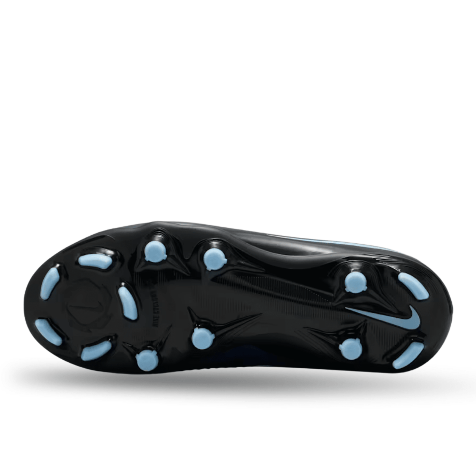 Nike Jr Phantom 6 High Academy FG/MG Soccer Cleats (Black/Ice Blue) | SoccerWearhouse