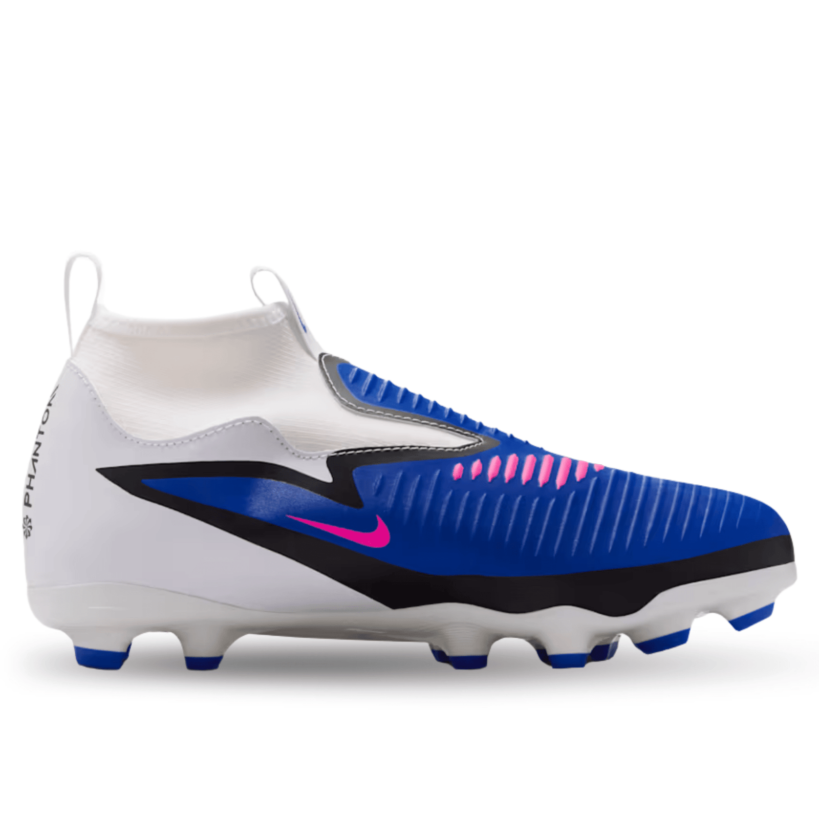 Nike Jr Phantom 6 High Academy FG/MG Soccer Cleats (Racer Blue/White) | SoccerWearhouse