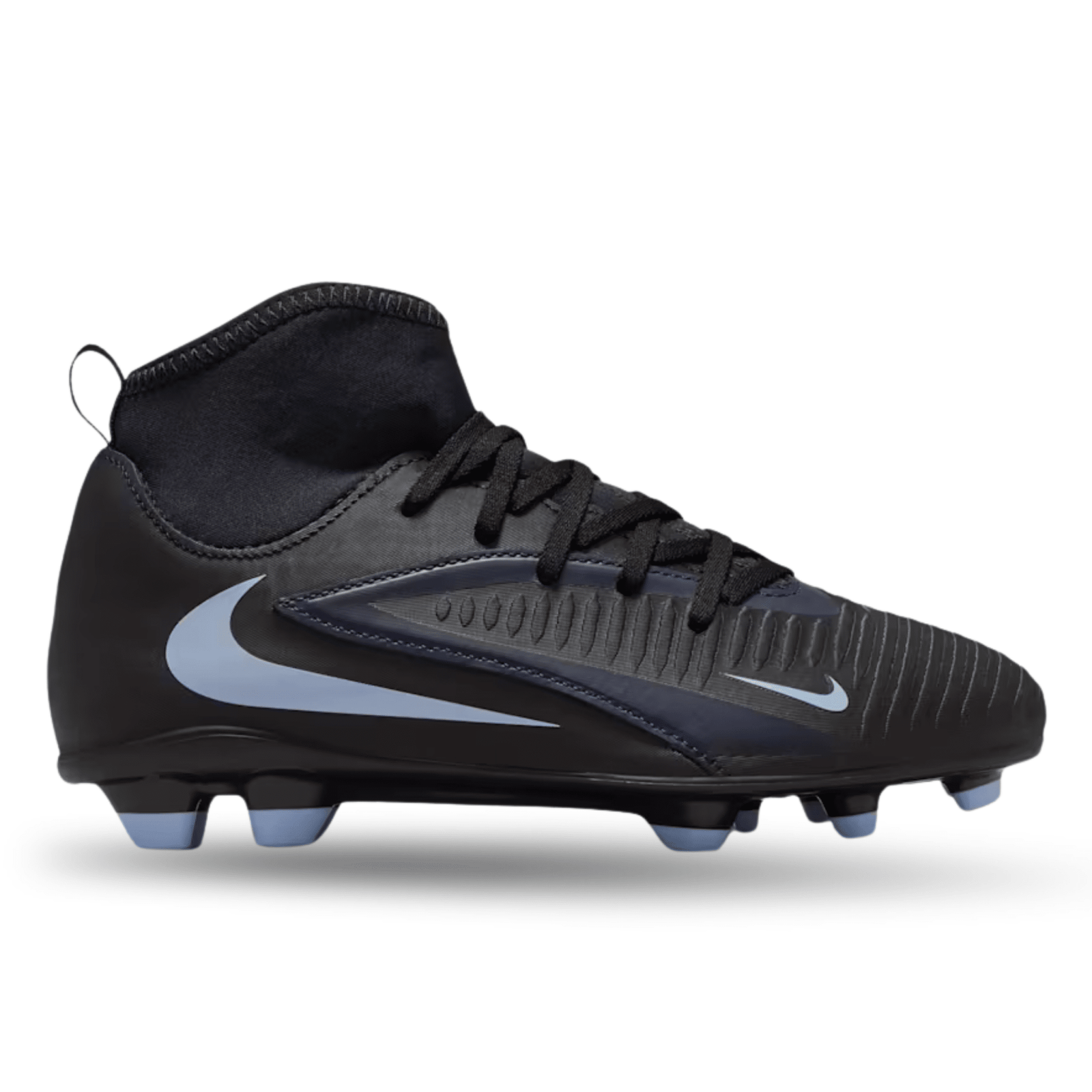 Nike Jr. Phantom 6 High Club Firm Ground/Ground Soccer Cleats (Black/Black) | SoccerWearhouse