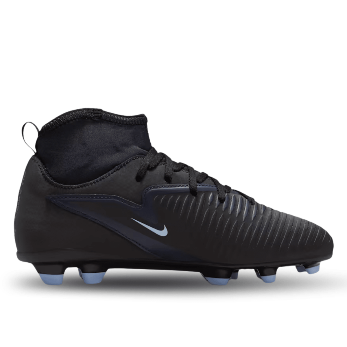 Nike Jr. Phantom 6 High Club Firm Ground/Ground Soccer Cleats (Black/Black) | SoccerWearhouse