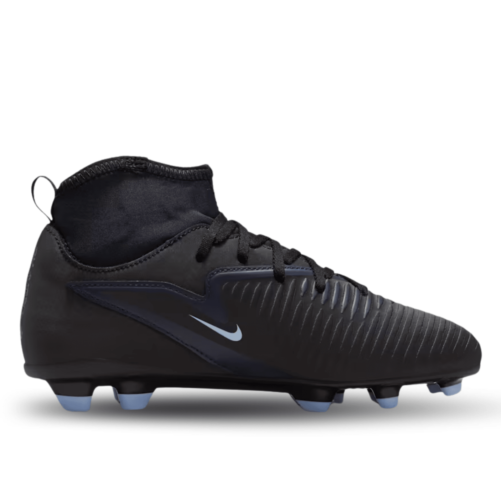 Nike Jr. Phantom 6 High Club Firm Ground/Ground Soccer Cleats (Black/Black) | SoccerWearhouse