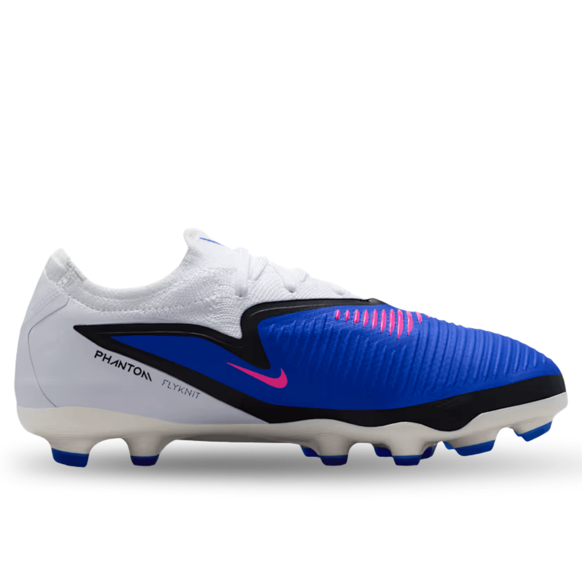 Nike Jr. Phantom Low Pro FG/MG Soccer Cleats (Racer Blue/White) | SoccerWearhouse