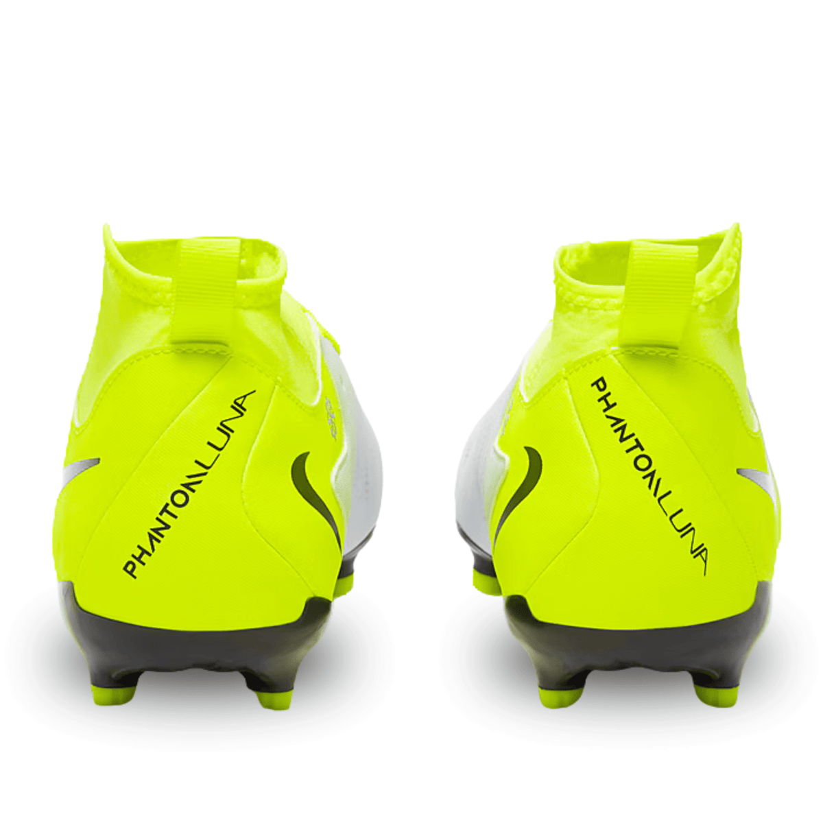 Nike Jr. Phantom Luna II Academy FG/MG Soccer Cleats (Metallic Silver/Black - Volt) | SoccerWearhouse