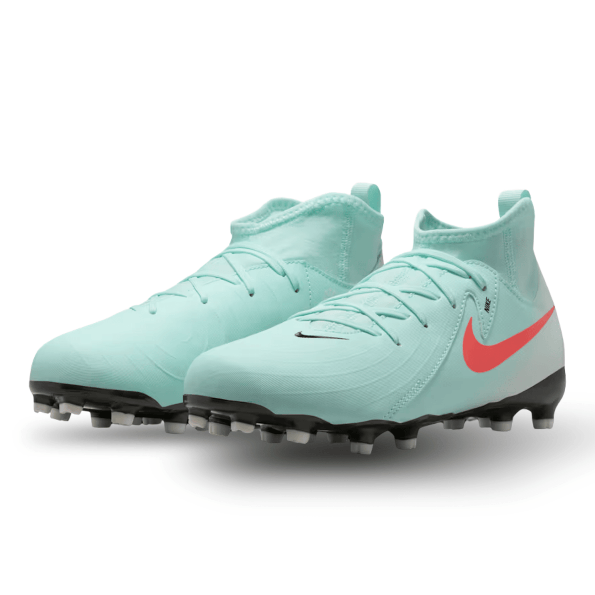 Nike Jr. Phantom Luna II Academy FG/MG Soccer Cleats (Mint/Atomic Red) | SoccerWearhouse