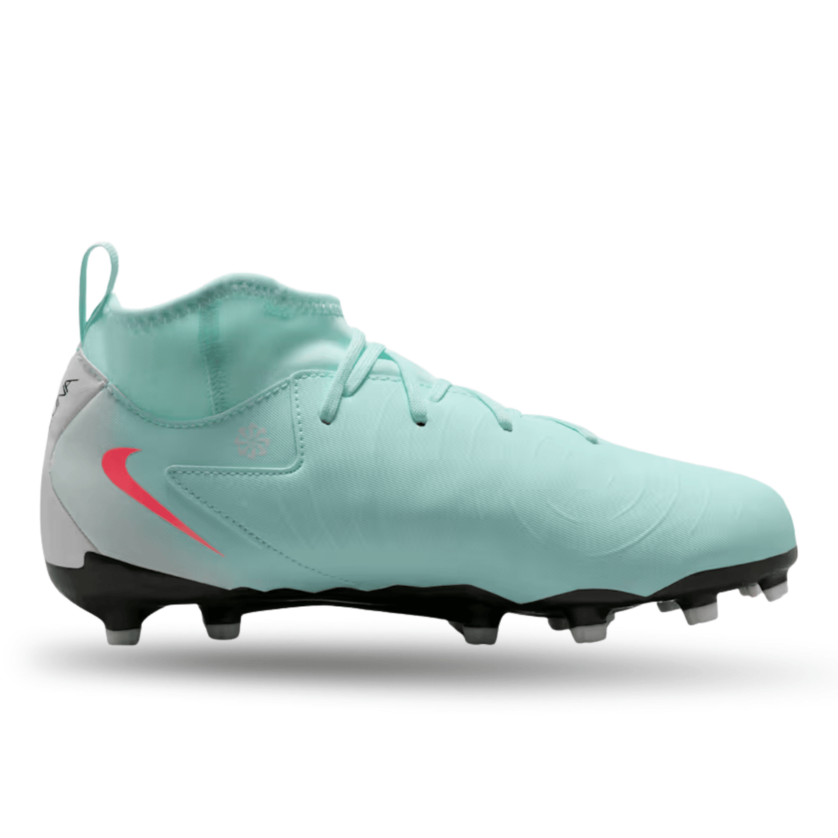 Nike Jr. Phantom Luna II Academy FG/MG Soccer Cleats (Mint/Atomic Red) | SoccerWearhouse