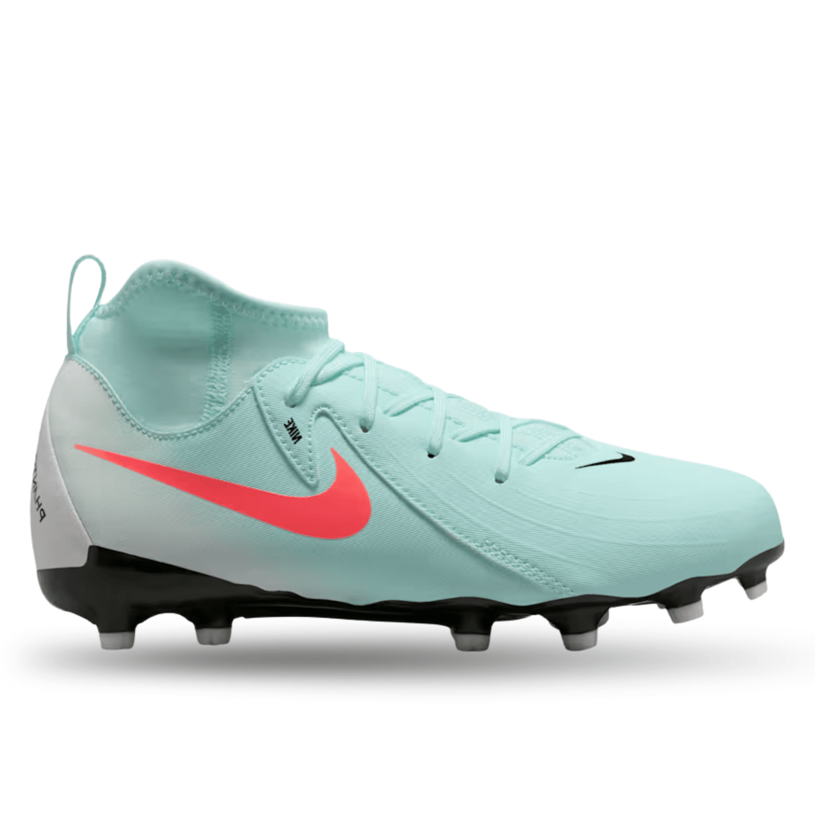 Nike Jr. Phantom Luna II Academy FG/MG Soccer Cleats (Mint/Atomic Red) | SoccerWearhouse