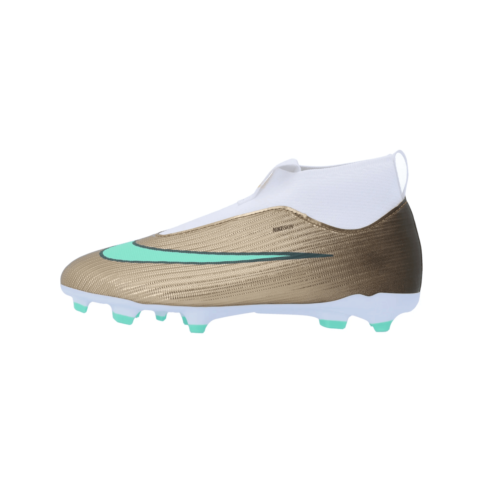 Nike Jr. Superfly 11 Academy KM FG/MG Soccer Cleats (Metallic Gold/Green Glow) | SoccerWearhouse