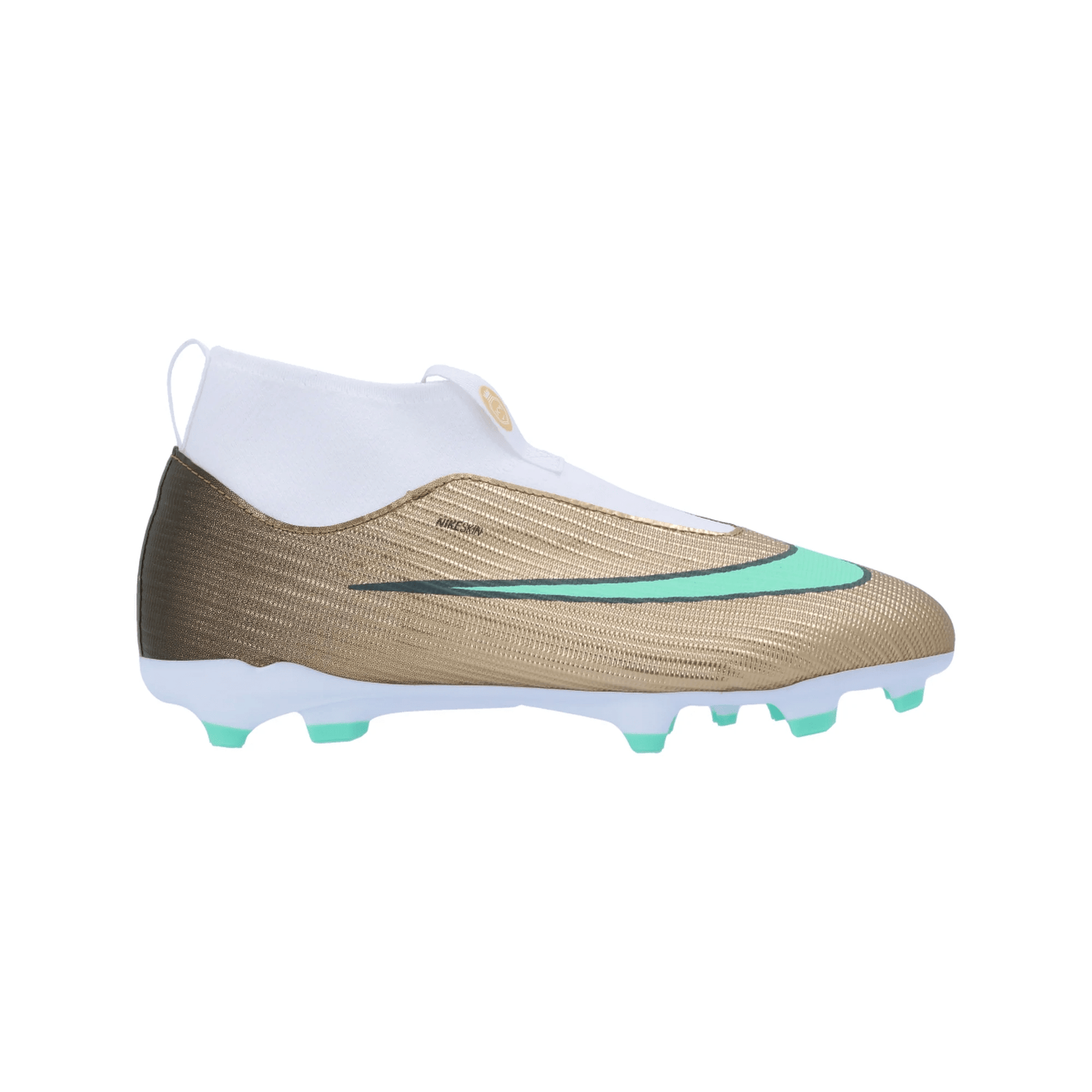 Nike Jr. Superfly 11 Academy KM FG/MG Soccer Cleats (Metallic Gold/Green Glow) | SoccerWearhouse