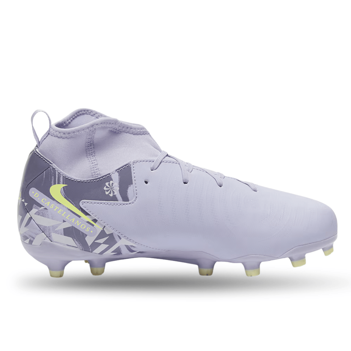 Nike Jr. United Phantom Luna II Academy FG Soccer Cleats (Purple Agate/Barely Volt) | SoccerWearhouse