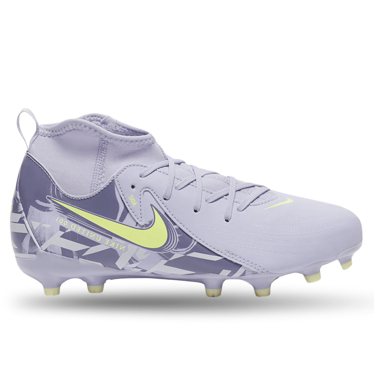 Nike Jr. United Phantom Luna II Academy FG Soccer Cleats (Purple Agate/Barely Volt) | SoccerWearhouse
