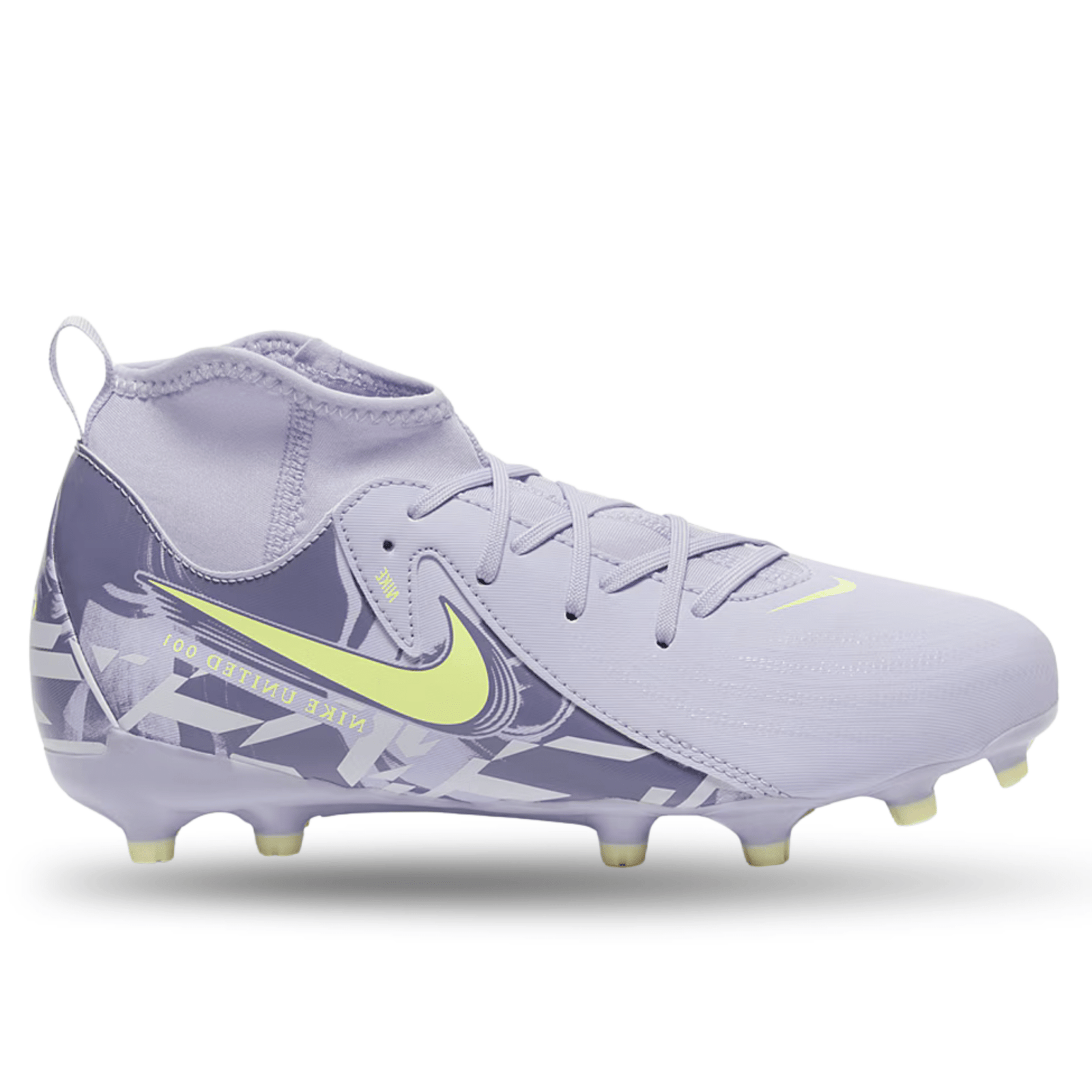 Nike Jr. United Phantom Luna II Academy FG Soccer Cleats (Purple Agate/Barely Volt) | SoccerWearhouse