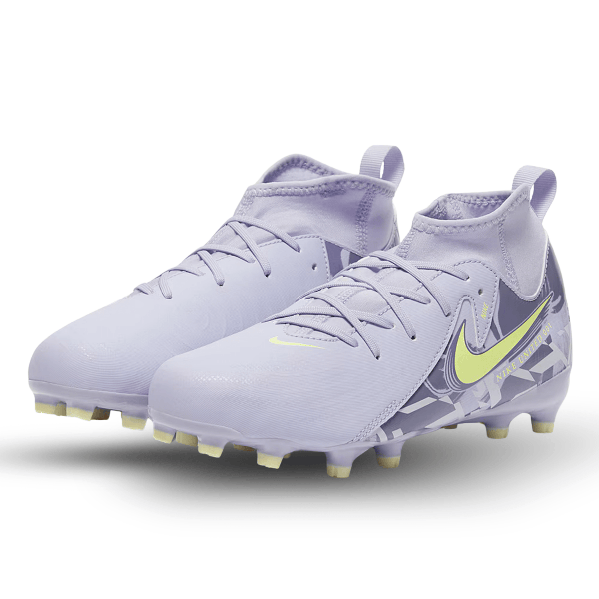 Nike Jr. United Phantom Luna II Academy FG Soccer Cleats (Purple Agate/Barely Volt) | SoccerWearhouse