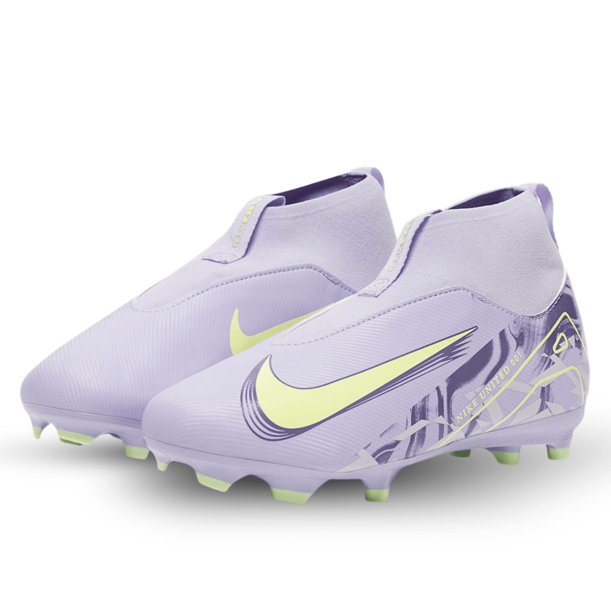 Nike Jr. United Zoom Superfly 10 Academy FG/MG Soccer Cleats (Purple Agate/Barely Volt) | SoccerWearhouse