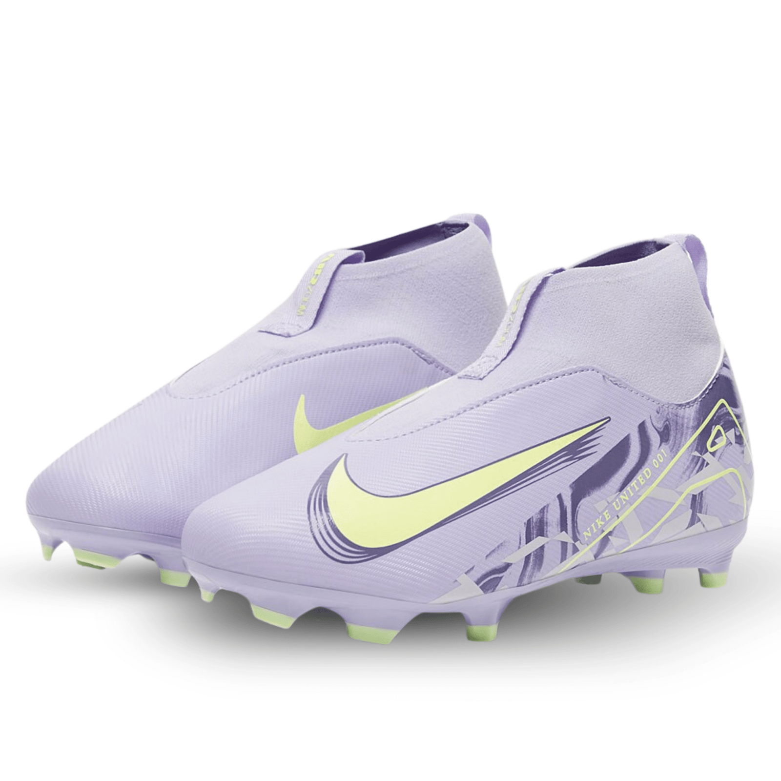 Nike Jr. United Zoom Superfly 10 Academy FG/MG Soccer Cleats (Purple Agate/Barely Volt) | SoccerWearhouse