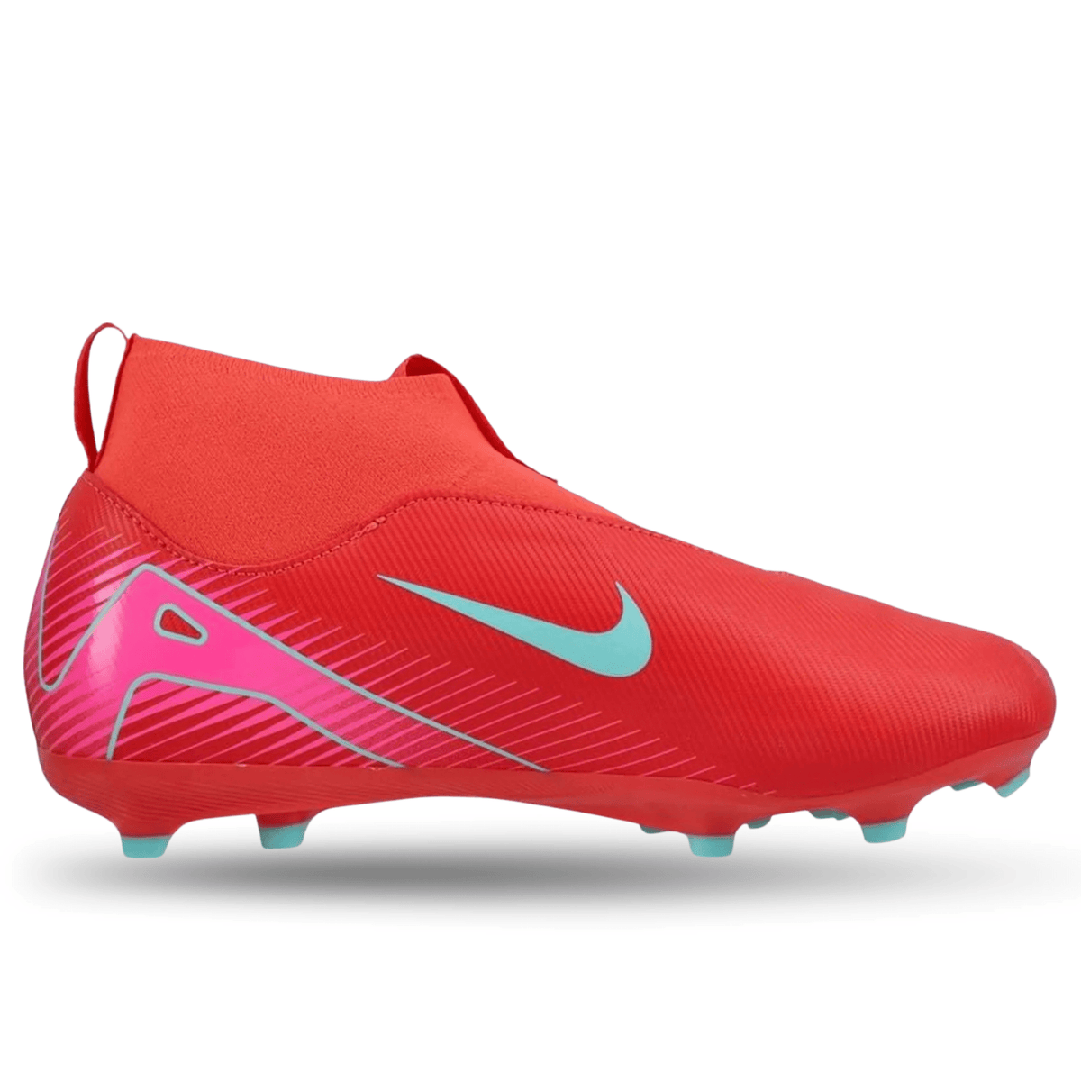 Nike Jr. Zoom Superfly 10 Academy FG/MG Soccer Cleats (Ember Glow/Aurora Green) | SoccerWearhouse