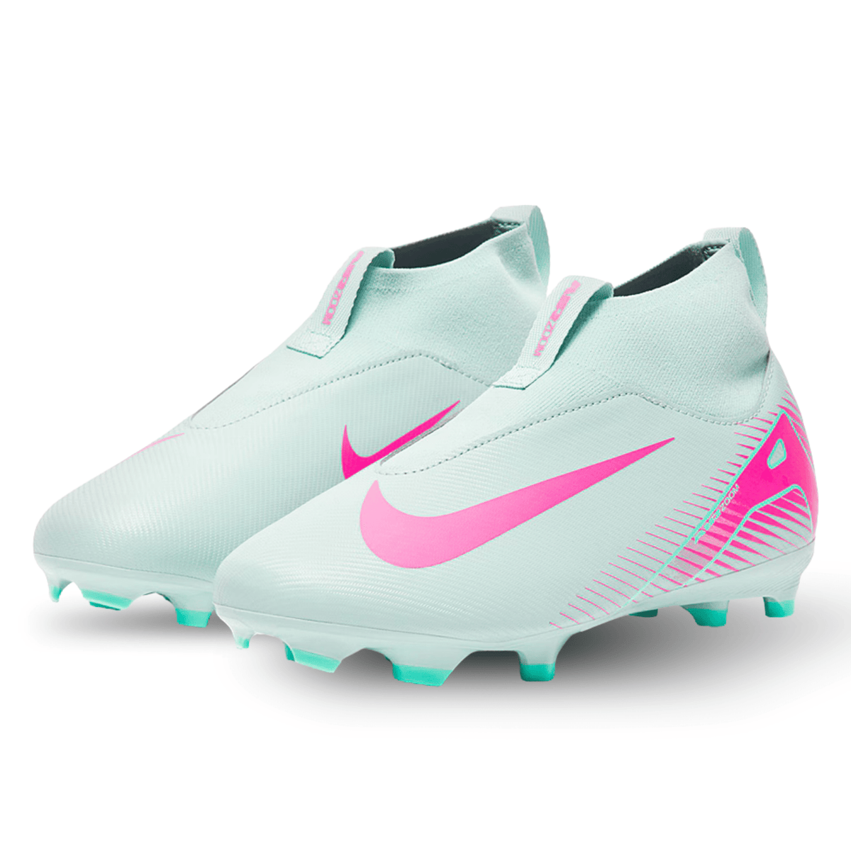 Nike Jr Zoom Superfly 10 Academy FG/MG Soccer Cleats (Ocean Cube/Pink Blast) | SoccerWearhouse