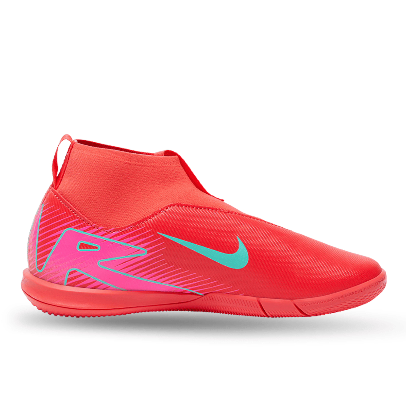 Nike Jr. Zoom Superfly 10 Academy Indoor Soccer Shoes (Ember Glow/Aurora Green) | SoccerWearhouse