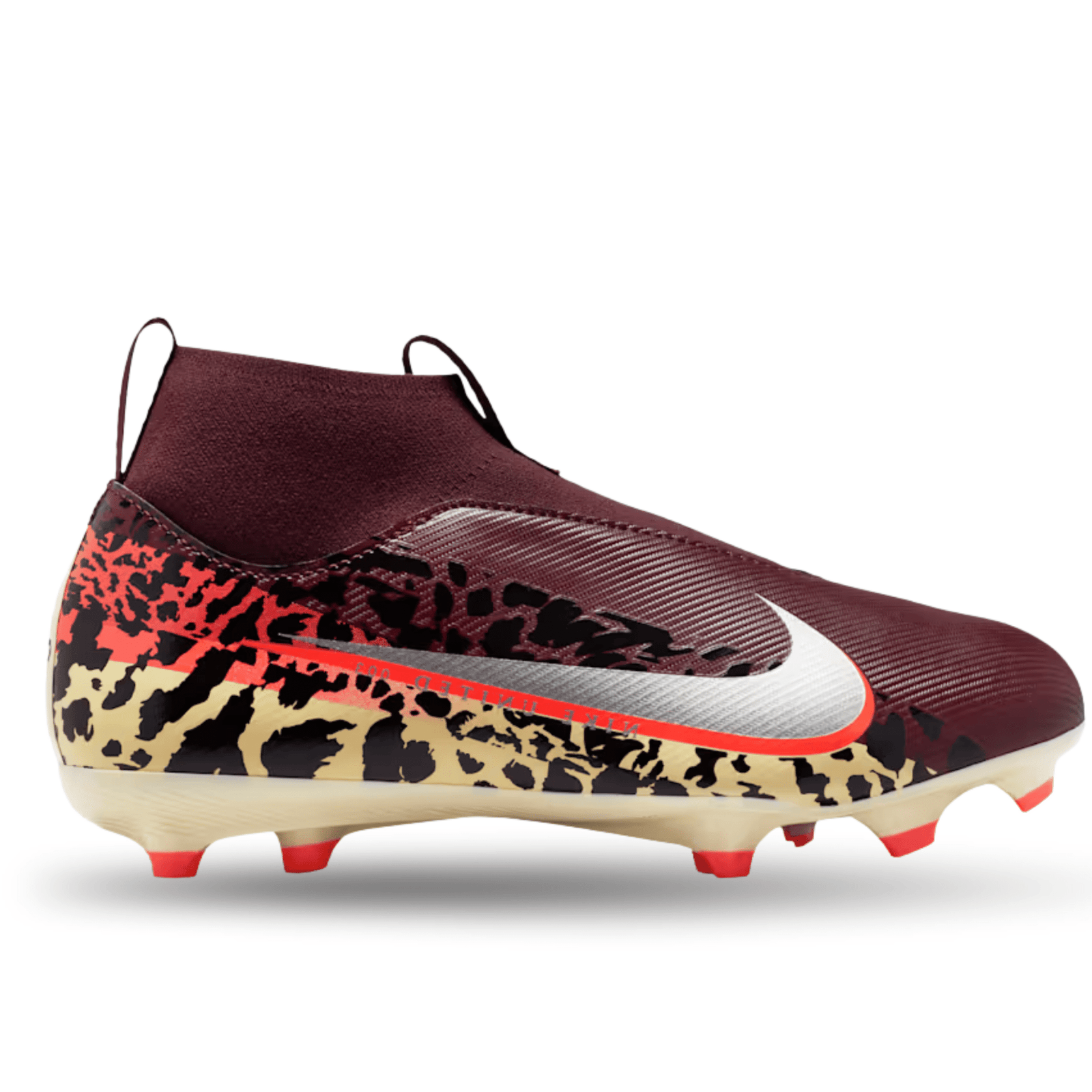 Nike Jr Zoom Superfly 10 Academy NU3 FG/MG Soccer Cleats (Burgundy/Metallic Silver) | SoccerWearhouse