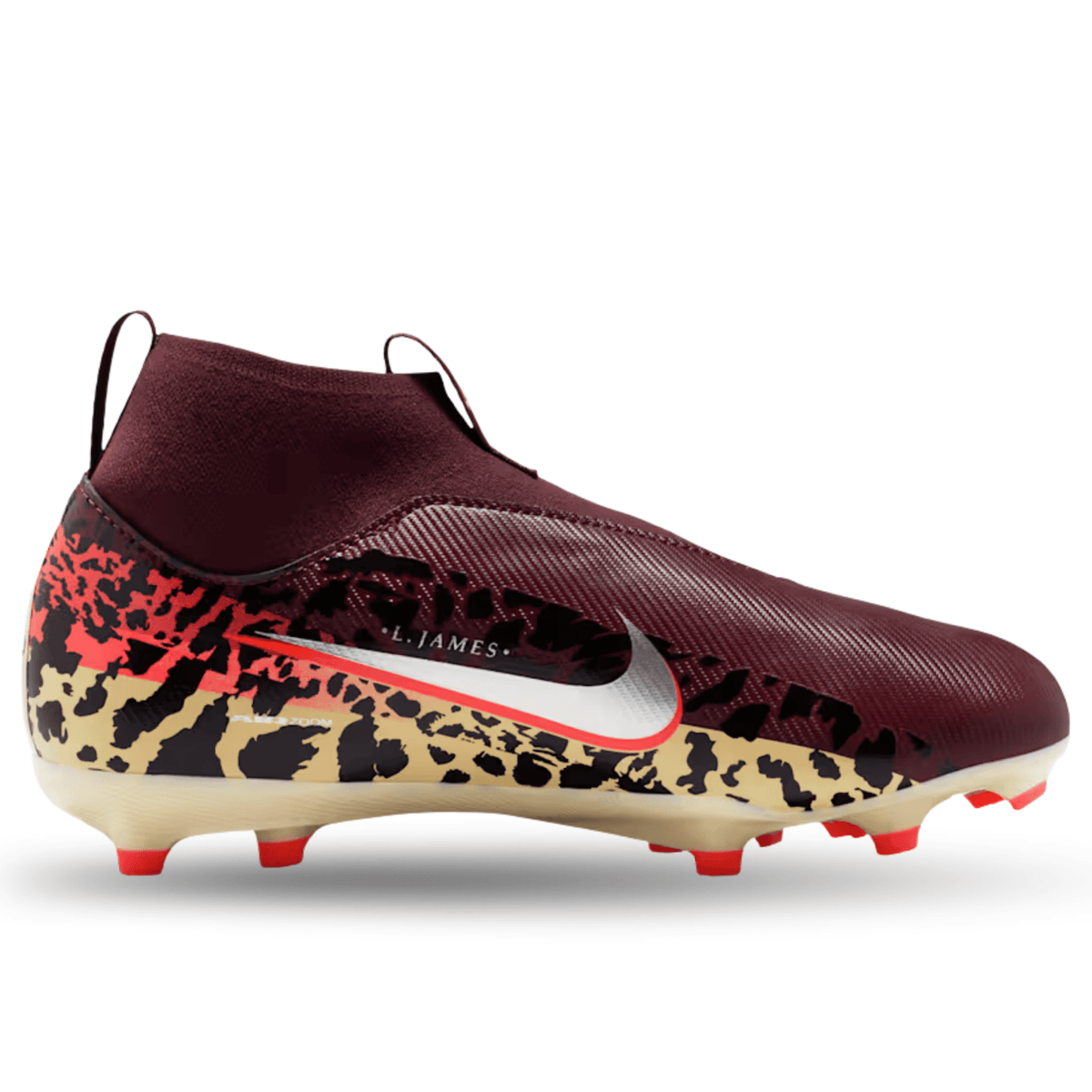 Nike Jr Zoom Superfly 10 Academy NU3 FG/MG Soccer Cleats (Burgundy/Metallic Silver) | SoccerWearhouse