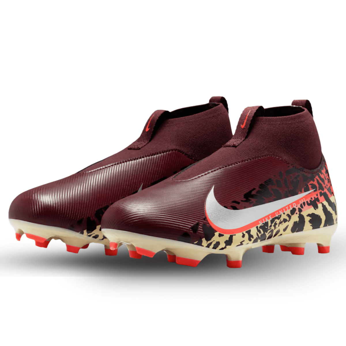 Nike Jr Zoom Superfly 10 Academy NU3 FG/MG Soccer Cleats (Burgundy/Metallic Silver) | SoccerWearhouse