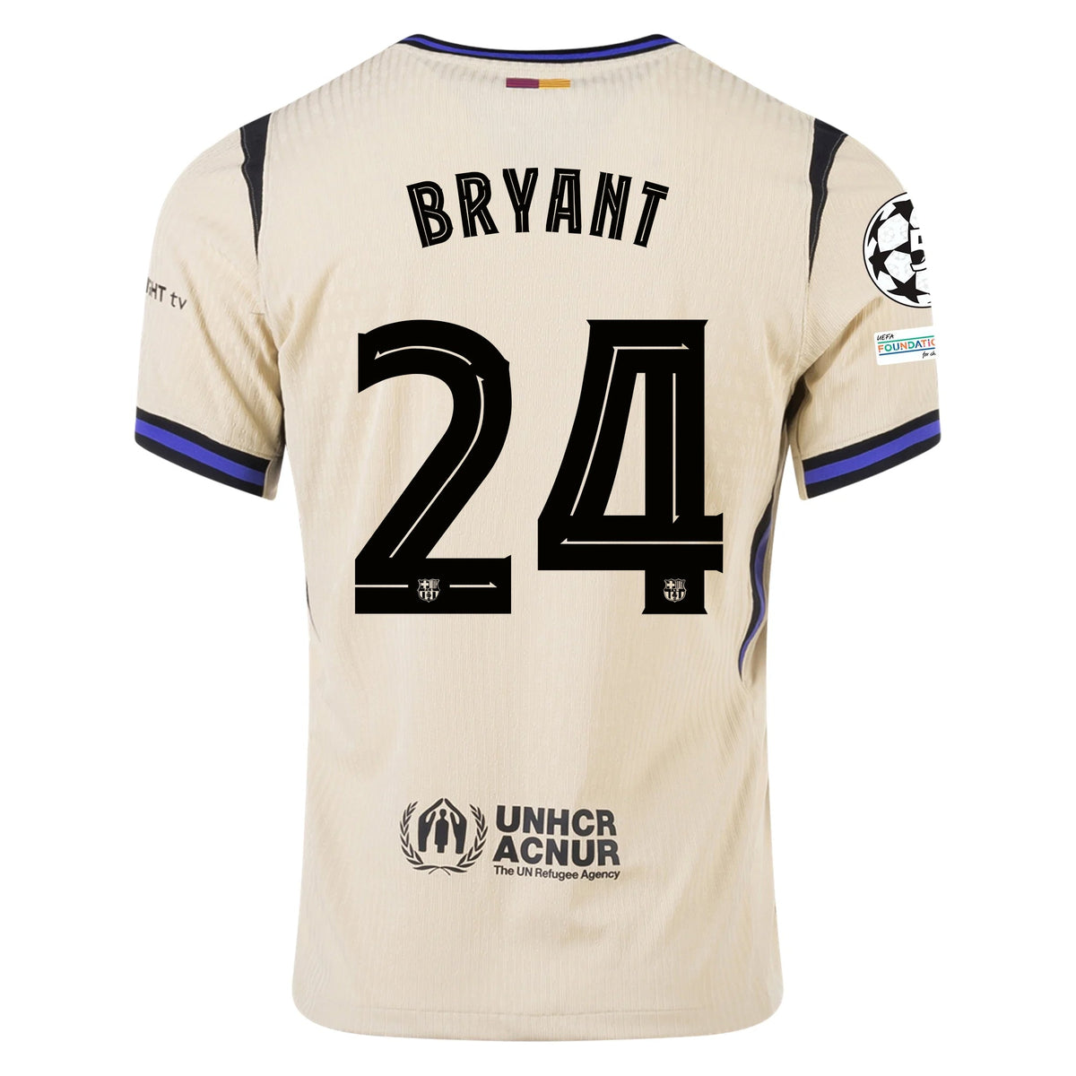 Nike Kobe Bryant Men's FC Barcelona Authentic Away Jersey w/ Champions League Patches (Team Gold/Persian Violet/Black) | SoccerWearhouse