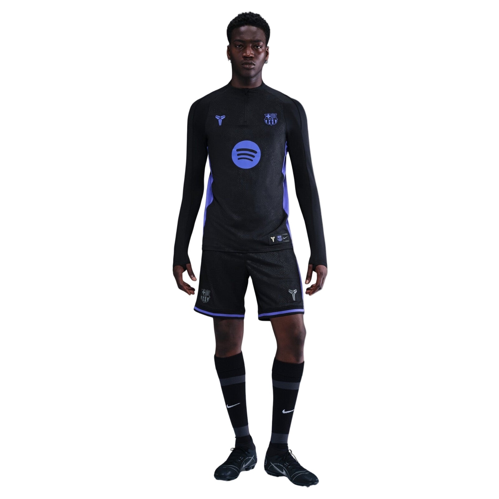 Nike Kobe Bryant x FC Barcelona Away Shorts 25/26 (Black/Persian Violet/Iron Grey) | SoccerWearhouse