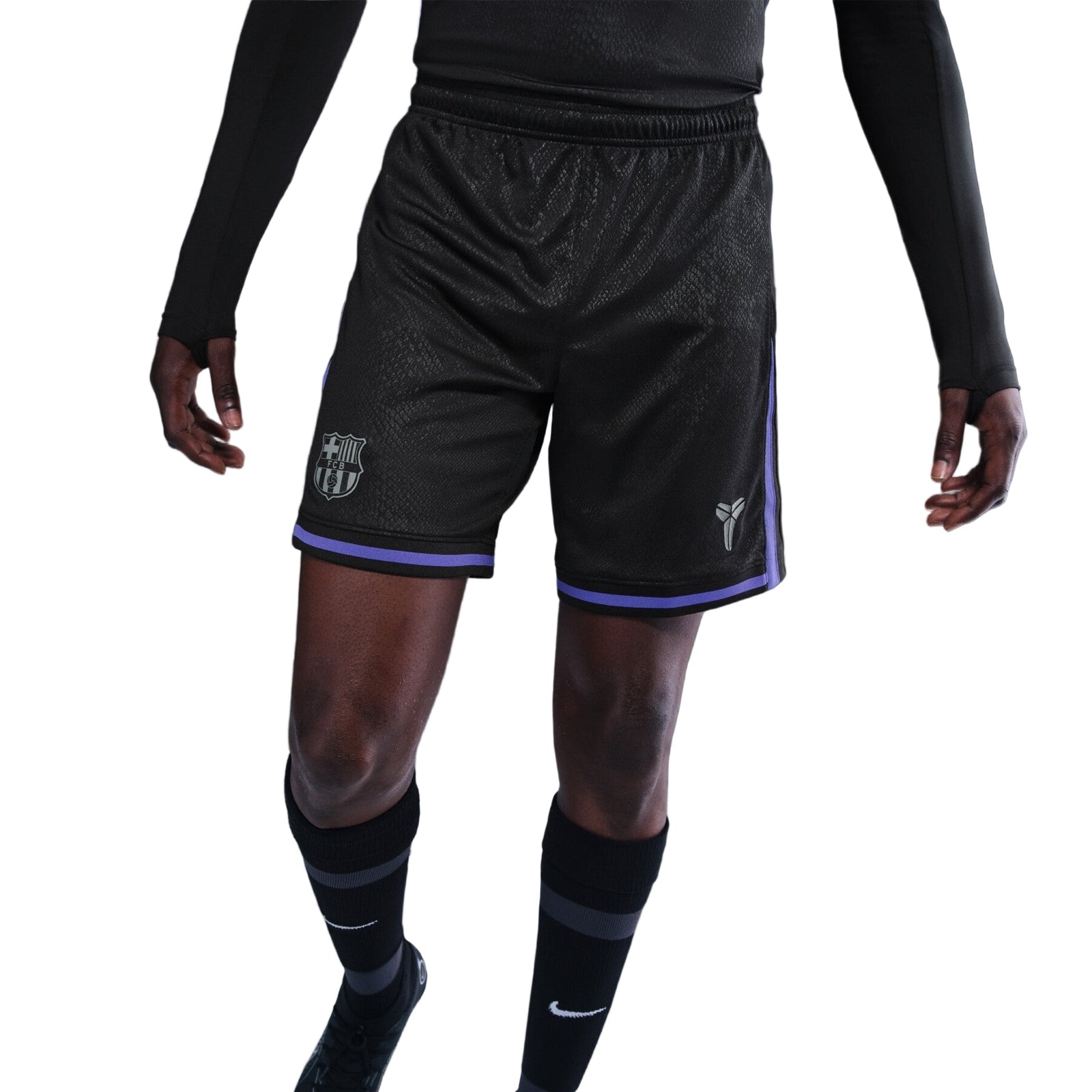 Nike Kobe Bryant x FC Barcelona Away Shorts 25/26 (Black/Persian Violet/Iron Grey) | SoccerWearhouse