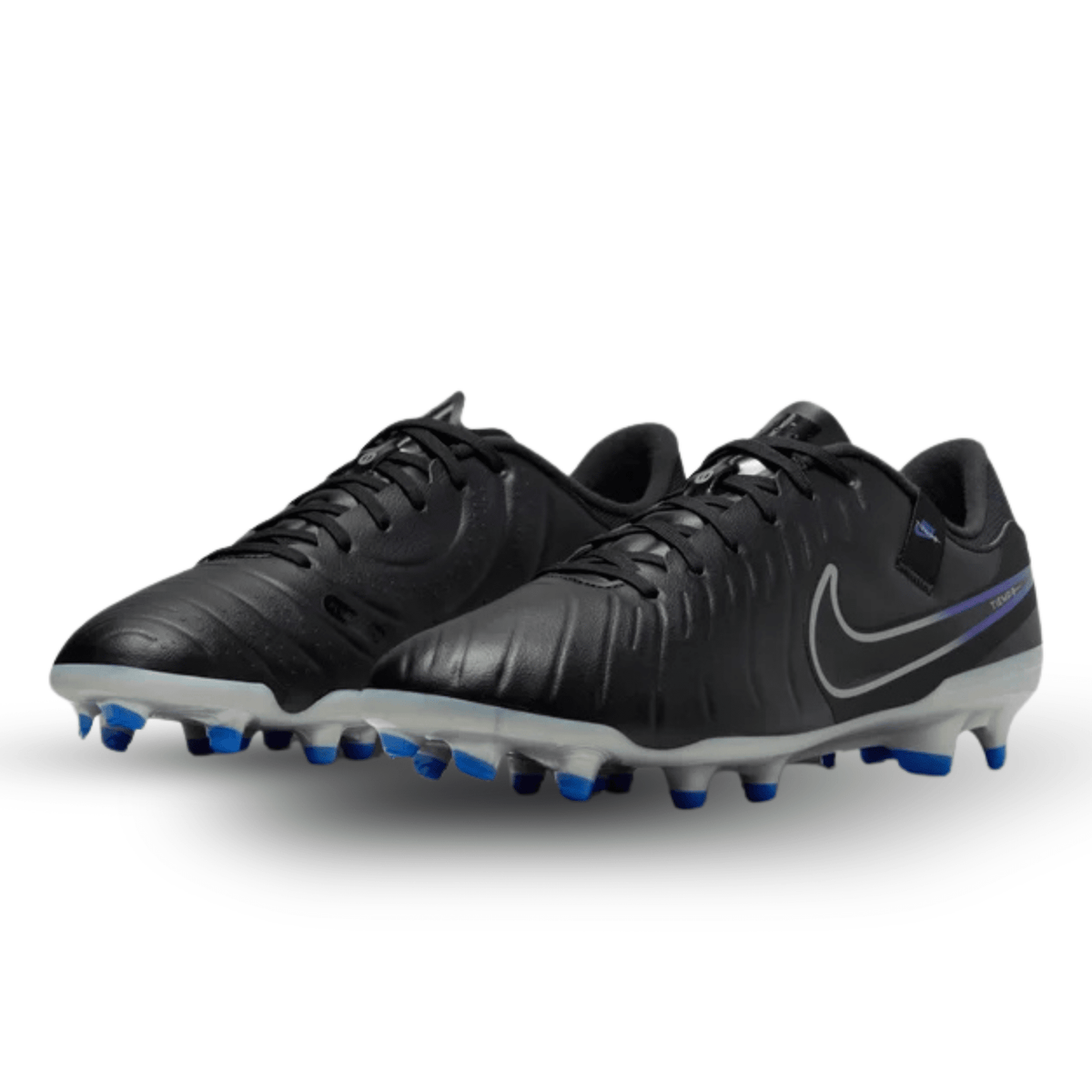 Nike Legend 10 Academy FG/MG Soccer Cleats (Black/Chrome - Hyper Royal) | SoccerWearhouse