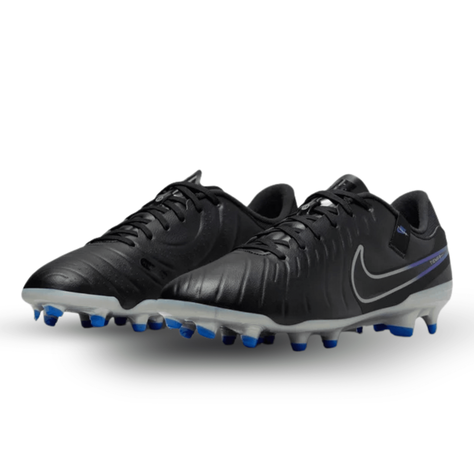 Nike Legend 10 Academy FG/MG Soccer Cleats (Black/Chrome - Hyper Royal) | SoccerWearhouse