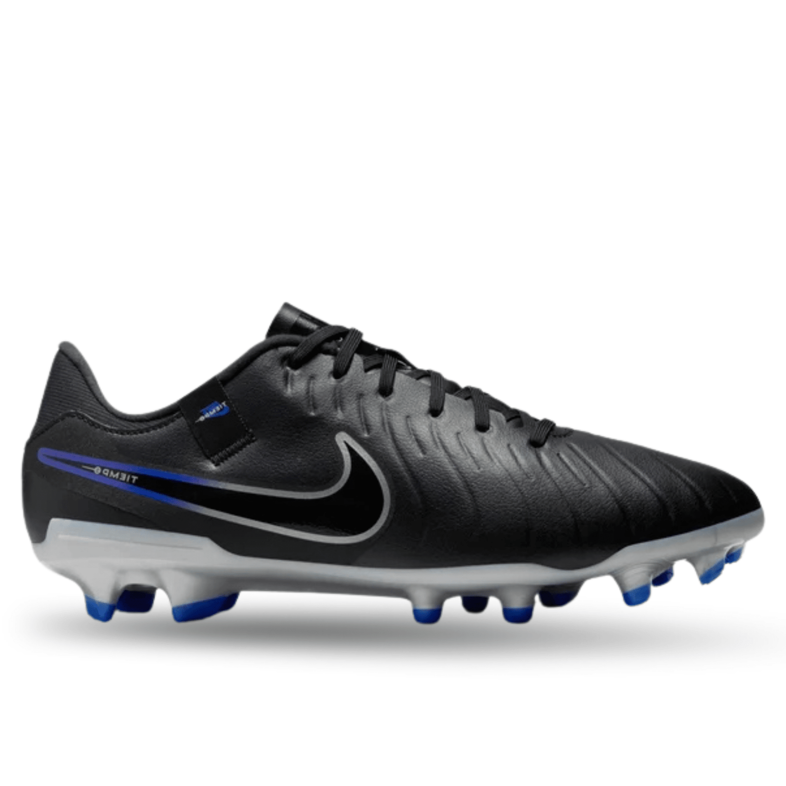 Nike Legend 10 Academy FG/MG Soccer Cleats (Black/Chrome - Hyper Royal) | SoccerWearhouse