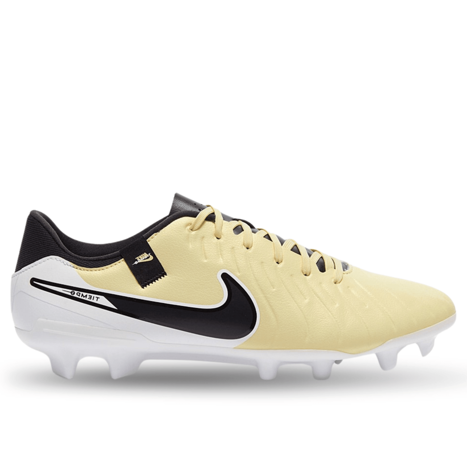 Nike Legend 10 Academy FG/MG Soccer Cleats (Lemonade/Black/Metallic Coin) | SoccerWearhouse