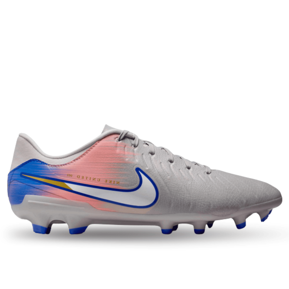 Nike Legend 10 Academy NU2 Firm Ground/Multi Ground Soccer Cleats (Vast Grey/Racer Blue) | SoccerWearhouse