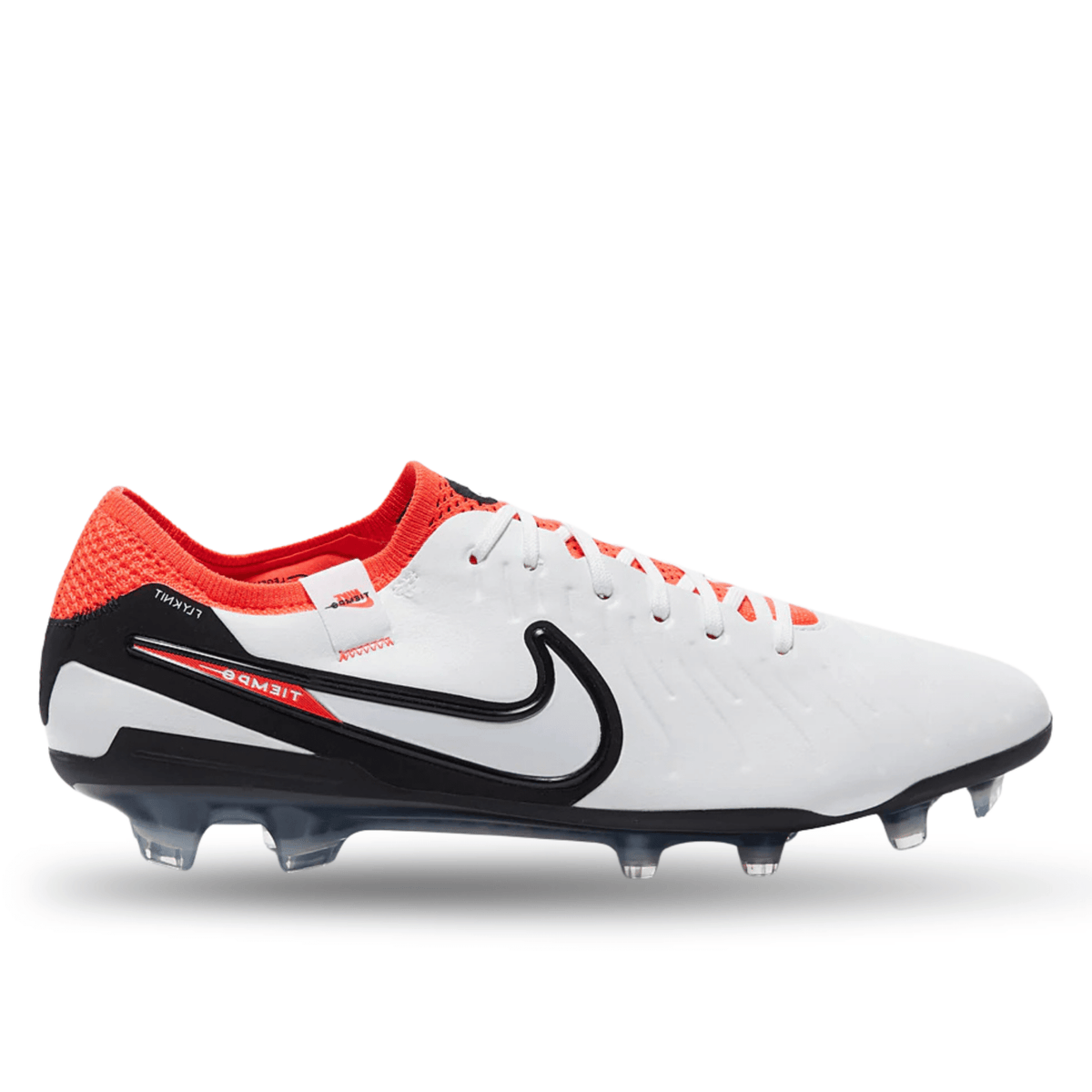 Nike Legend 10 Elite Firm Ground Soccer Cleats (White/Bright Crimson) | SoccerWearhouse