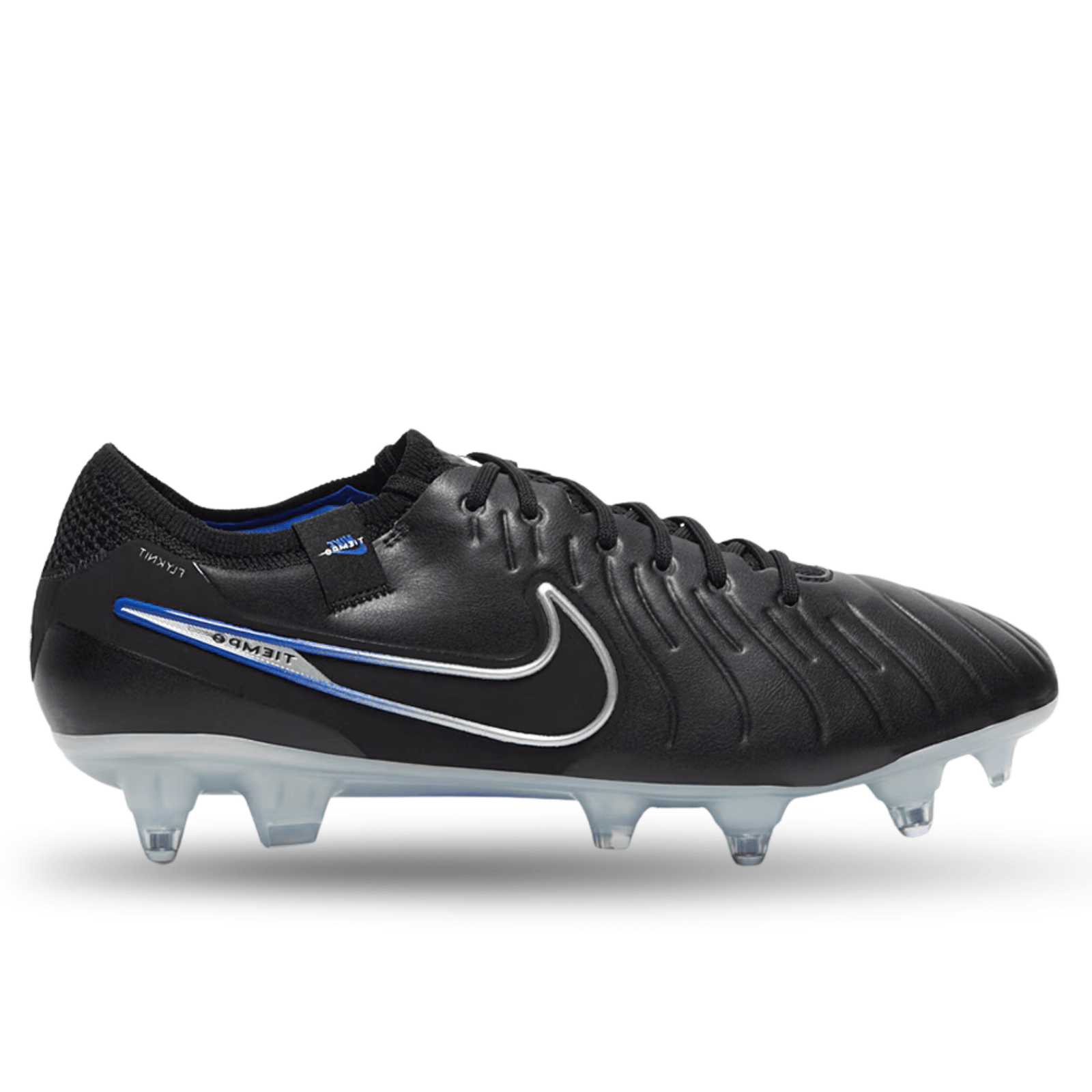 Nike Legend 10 Elite SG - Pro AC Soccer Cleats (Black/Chrome - Hyper Royal) | SoccerWearhouse