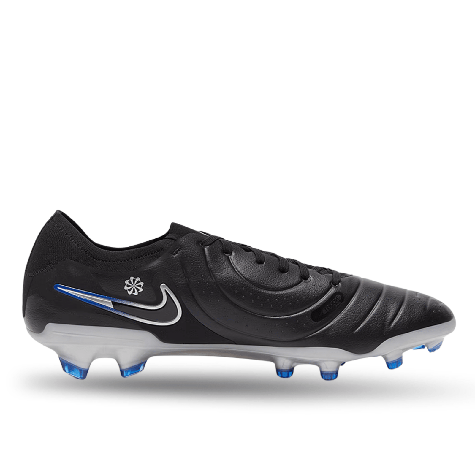 Nike Legend 10 Pro Firm Ground Soccer Cleats (Black/Chrome - Hyper Royal) | SoccerWearhouse