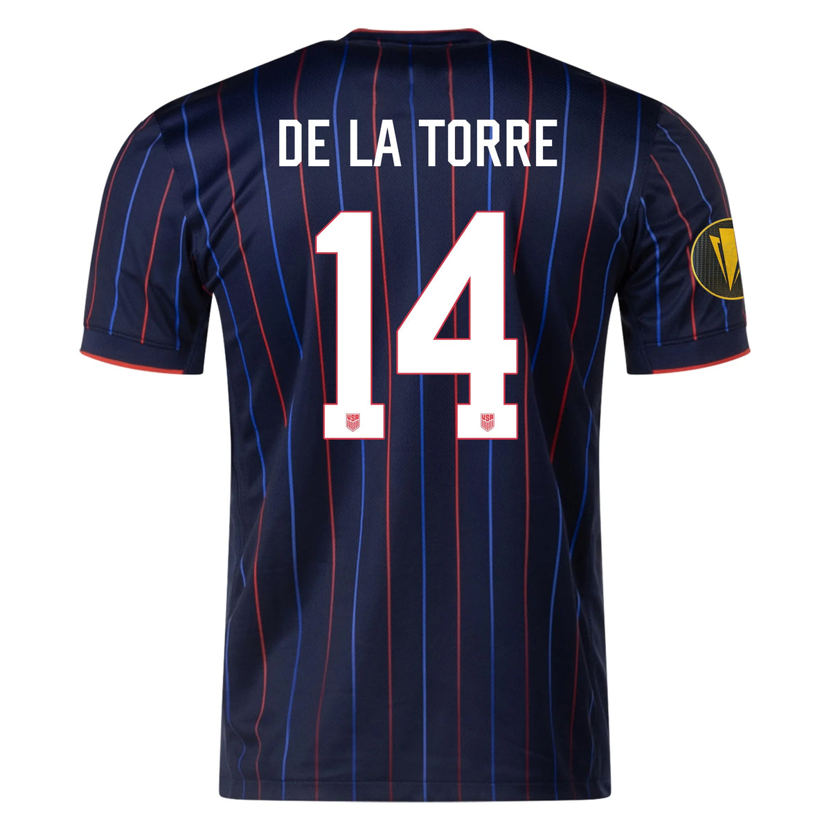 Nike Luca de la Torre United States Away Jersey 25/26 w/ Gold Cup Patch 2025 (Obsidian/Challenge Red) | SoccerWearhouse