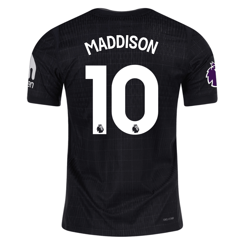 Nike Maddison Tottenham Hotspur Authentic Away Jersey 25/26 w/ EPL Patch (Black/Iron) | SoccerWearhouse
