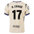 Nike Marc Casado Men's FC Barcelona Authentic Away Jersey w/ Champions League Patches (Team Gold/Persian Violet/Black)