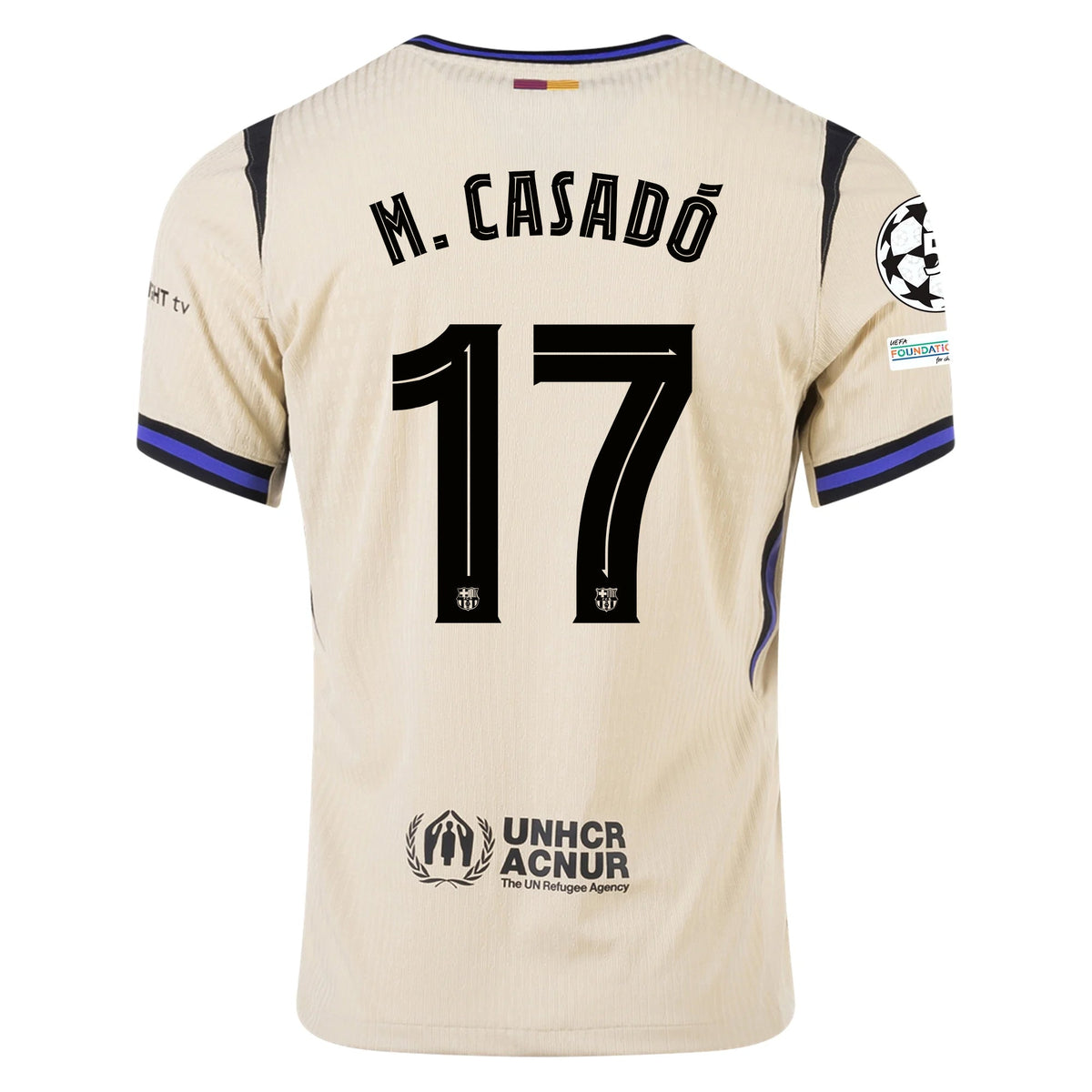 Nike Marc Casado Men's FC Barcelona Authentic Away Jersey w/ Champions League Patches (Team Gold/Persian Violet/Black) | SoccerWearhouse