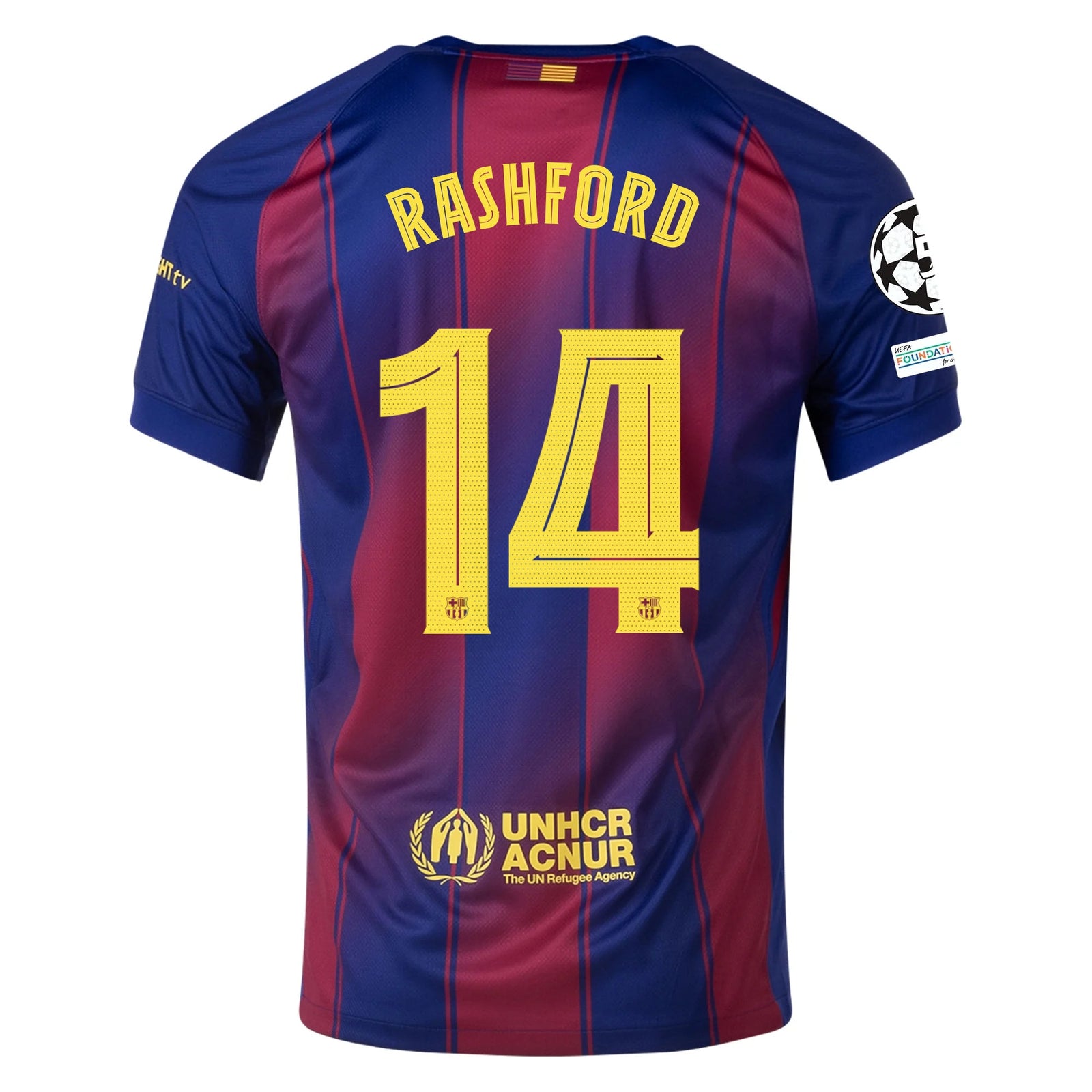 Nike Marcus Rashford FC Barcelona Home Jersey 25/26 w/ Champions League Patches (Deep Royal Blue/Midwest Gold) | SoccerWearhouse
