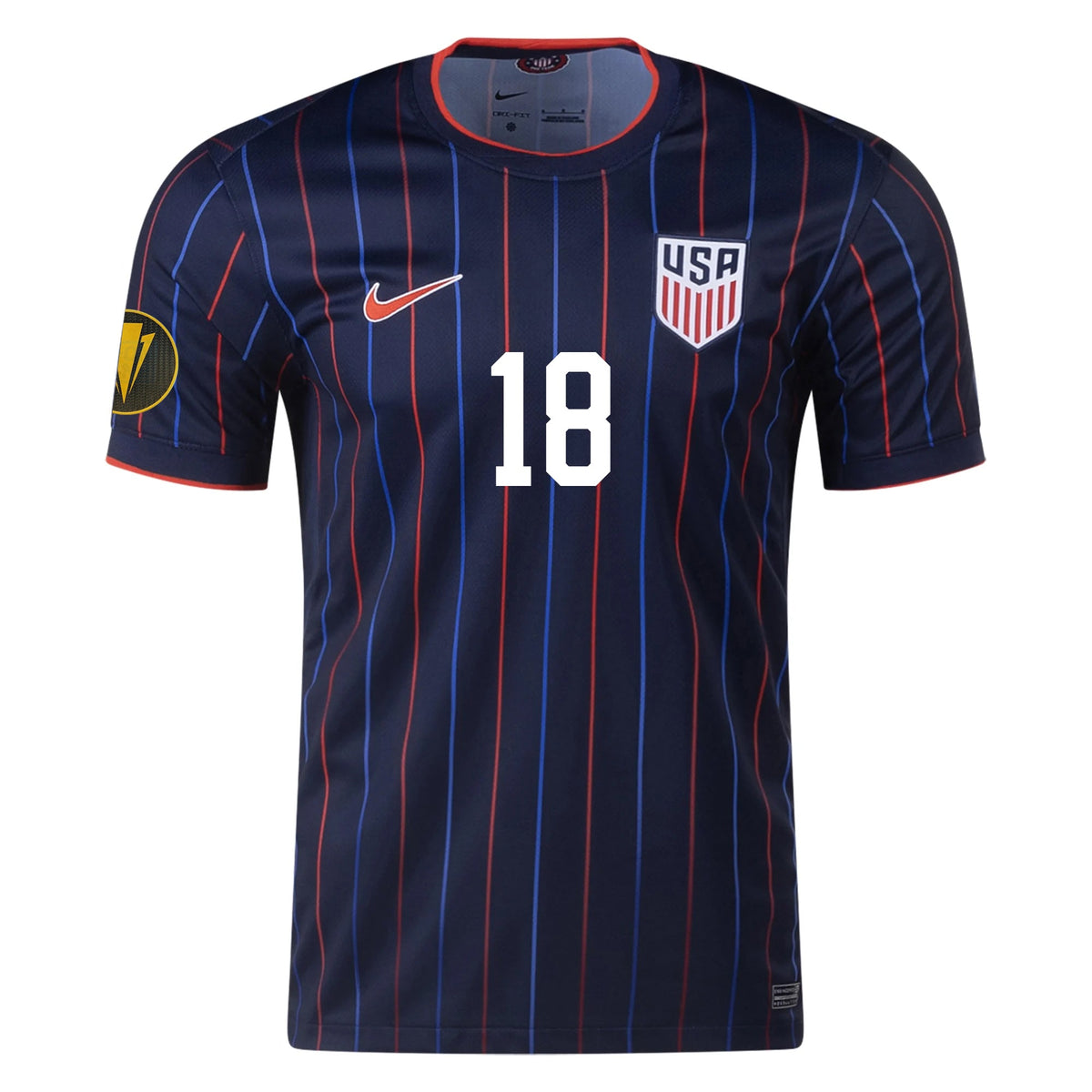 Nike Max Arfsten United States Away Jersey 25/26 w/ Gold Cup Patch 2025 (Obsidian/Challenge Red) | SoccerWearhouse